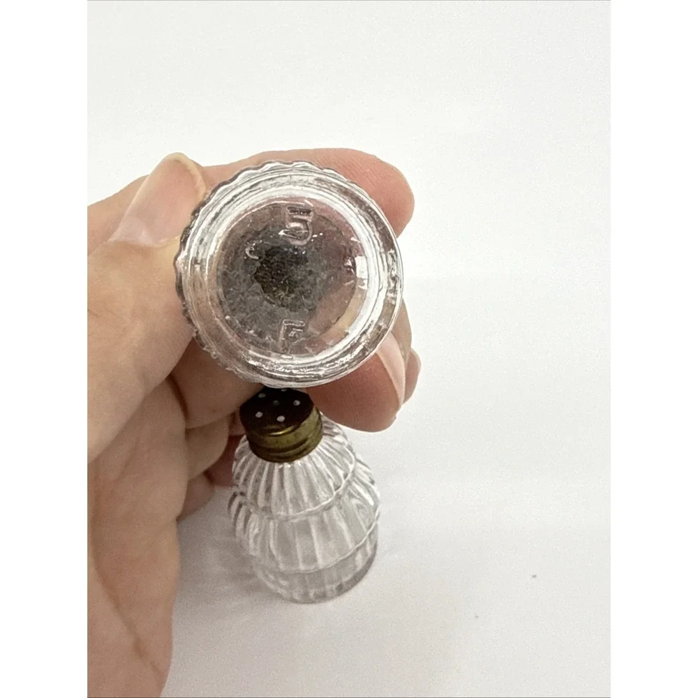 Vintage Draped Clear Glass Design Salt & Pepper Shakers Layered 2